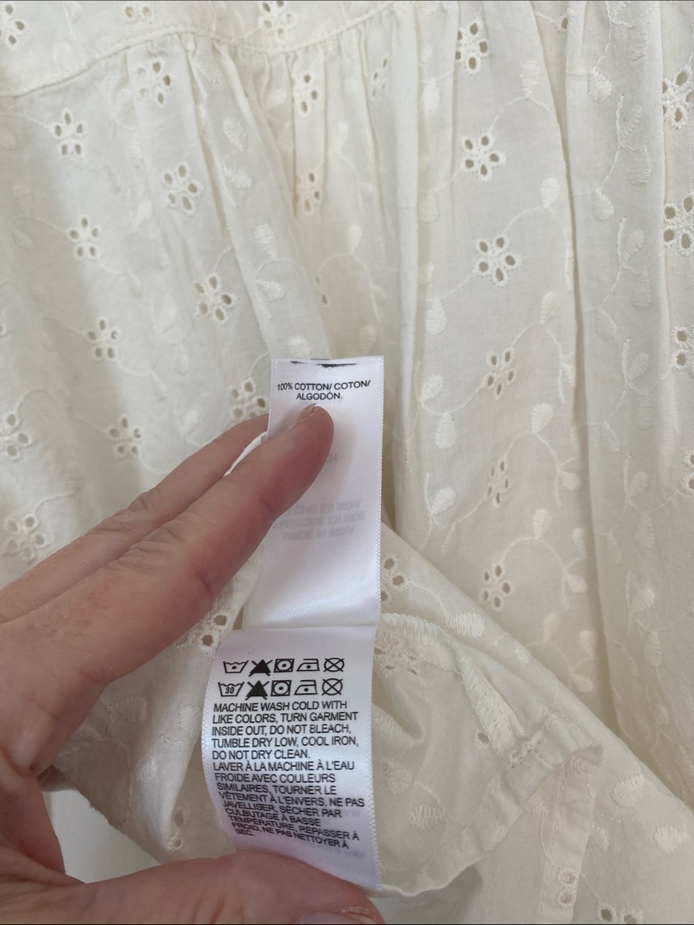Lucky Brand White Eyelet Sleeveless Peasant Top - Picture 5 of 7